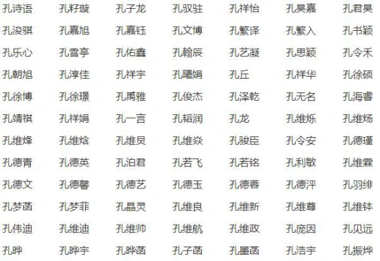 孔姓女孩寓意好的名字_孔姓女孩100分的名字大全_孔姓女孩名字大全