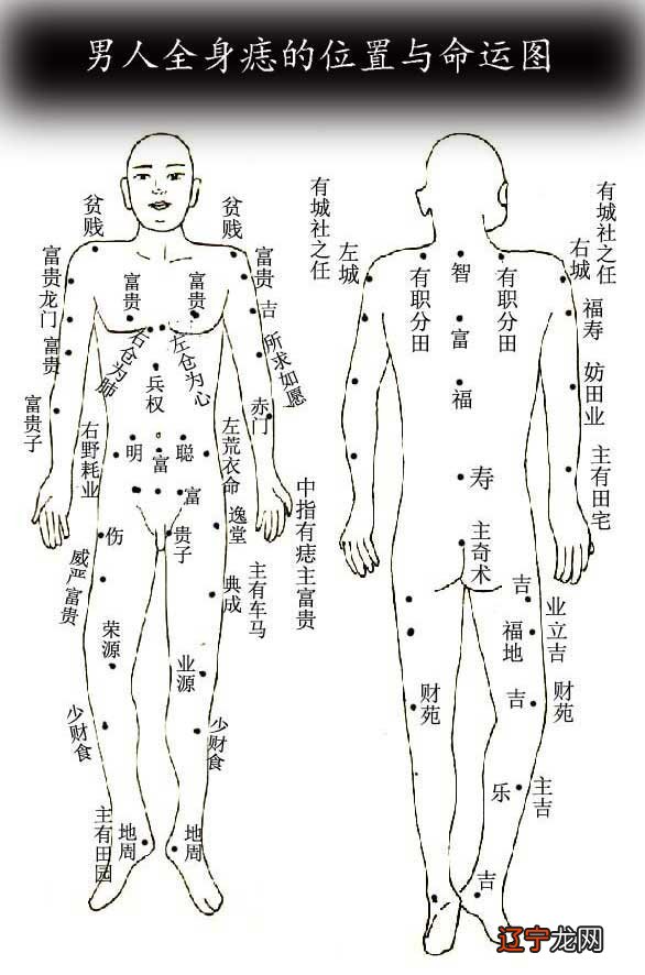 男人全身痣相图解