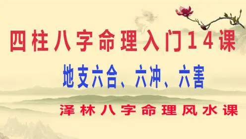 八字命理视频讲座_八字命理基础教学视频_八字命理自学视频