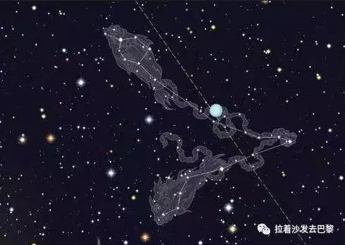 真实十二星座星空图，十二星座连线简图